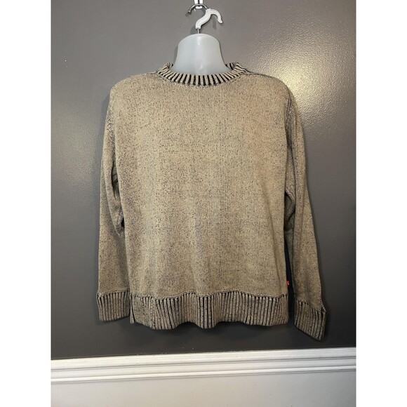 Levi's Sweater Mens Large Beige Heather Cotton Crewneck Ribbed Trim Pullover - Picture 1 of 7